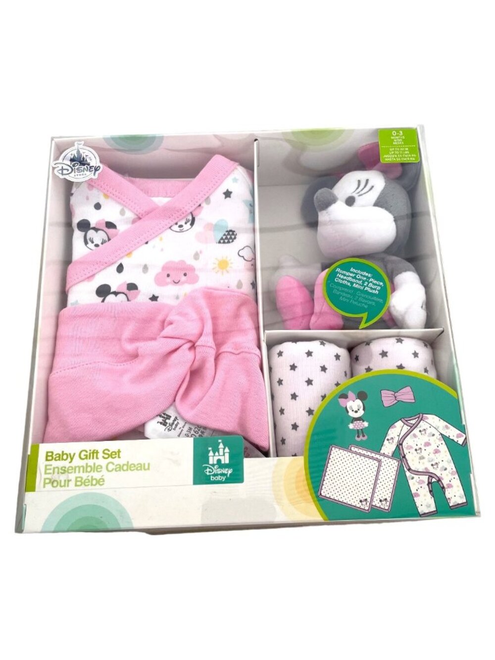 Disney Store Disney Baby Minnie Mouse Pink Girl Baby Gift Set 0-3M